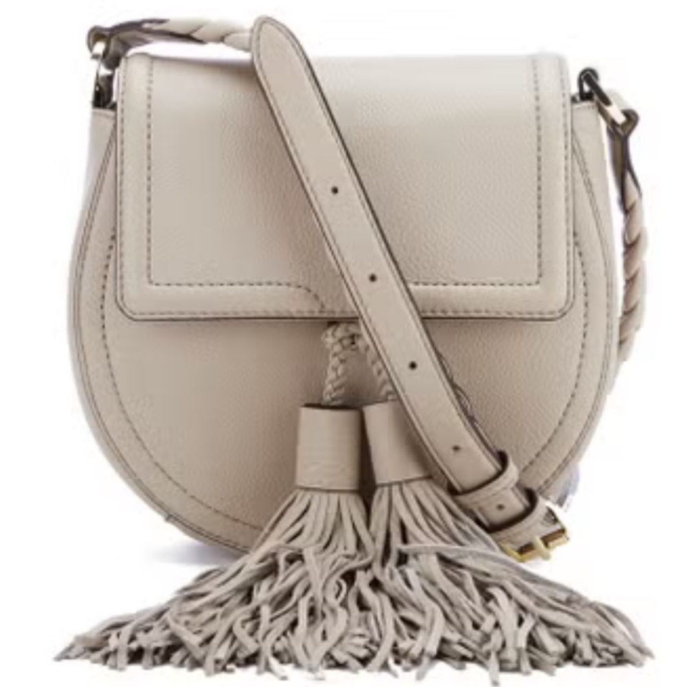 Light Grey Rebecca Minskoff Isobel Tassel Saddle Leather Crossbody